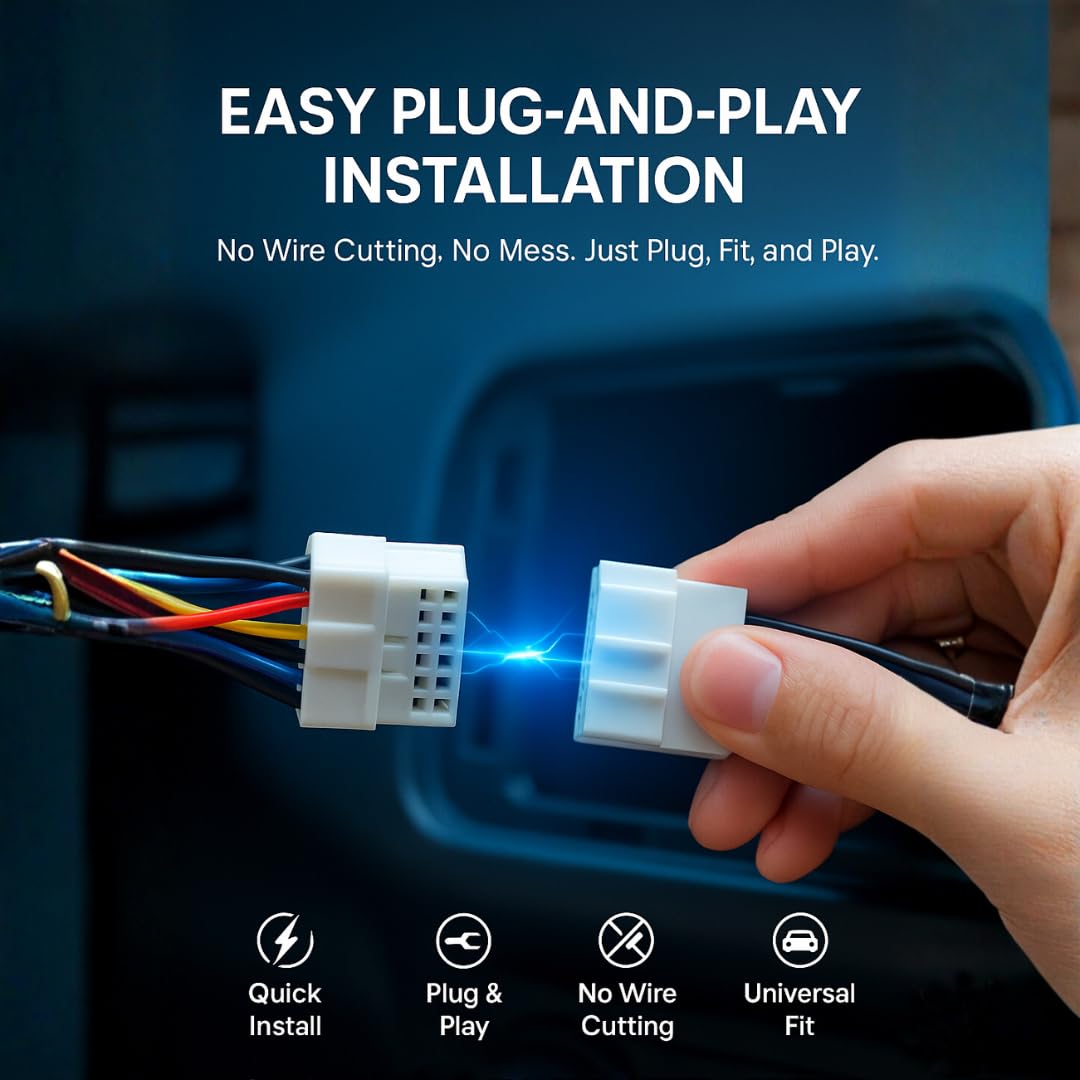 9 inch Car Android Frame Compatible with Renault Old Pulse | Includes Plug & Play Wiring Harness | Premium ABS Material | Scratch & Heat Resistant Design