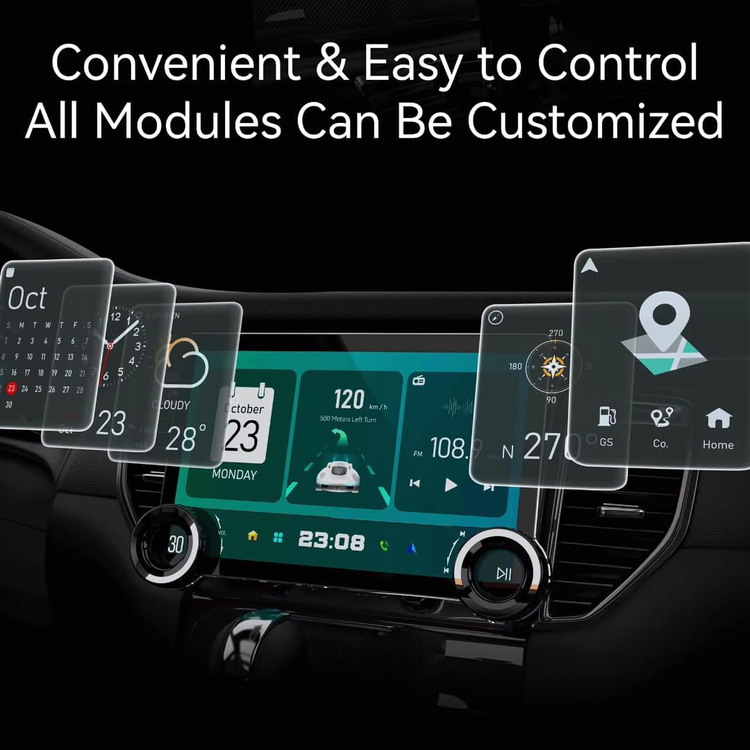 Gemstone 2K Car Android System | 10.1inch Full HD Touchscreen|Wireless CarPlay & Android Auto | 4GB/64GB | DSP | GPS Navigation | Wi-Fi & Bluetooth|Universal Double Din Stereo- 1 Year Warranty