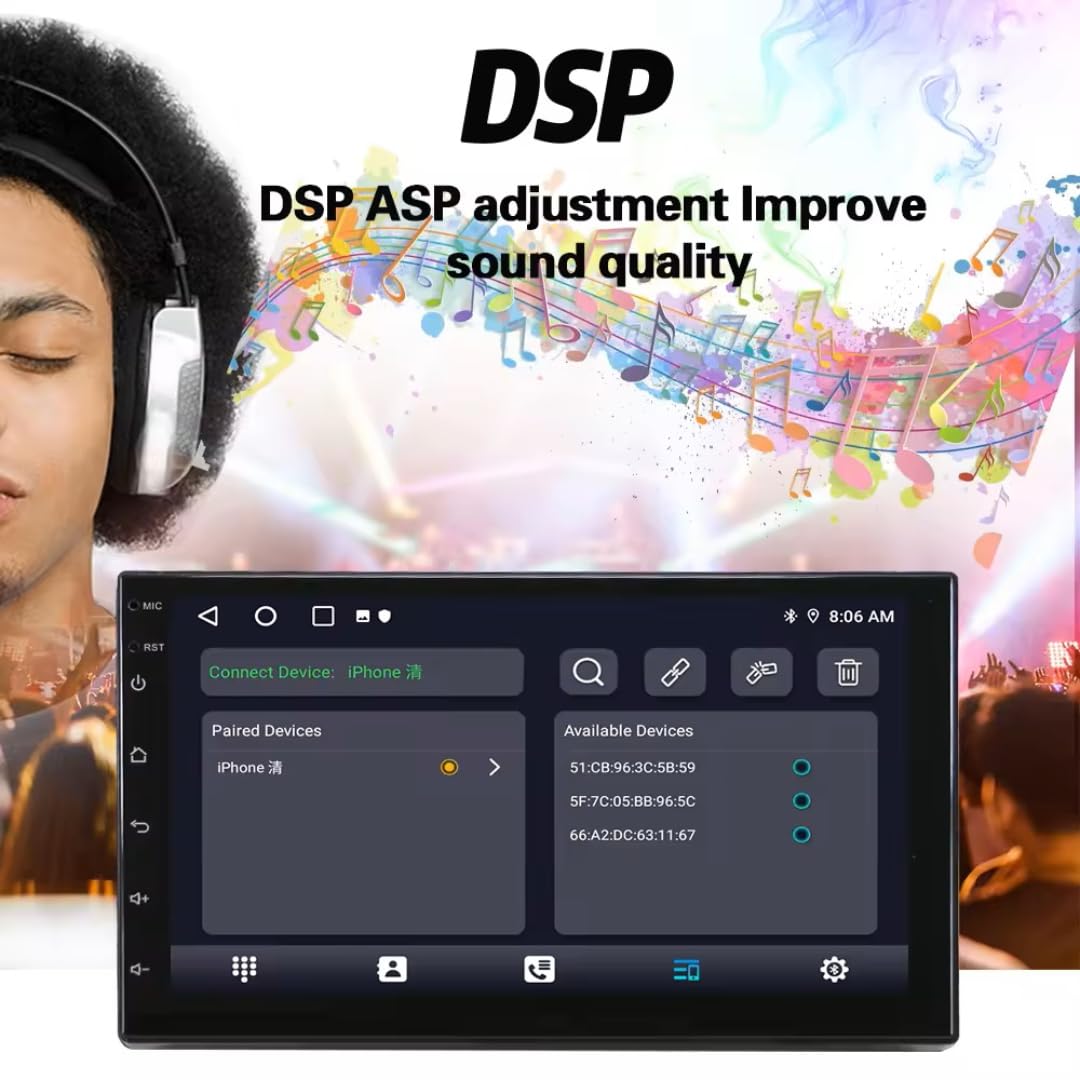 Modorwy TS9 9" Android Car Stereo | 2GB+32GB | QLED Touchscreen | Android 13 | Wireless CarPlay & Android Auto | 2GB RAM + 32GB ROM | GPS Navigation | Bluetooth & Wi-Fi | Mirror Link / Steering Wheel Control Support | Split-Screen