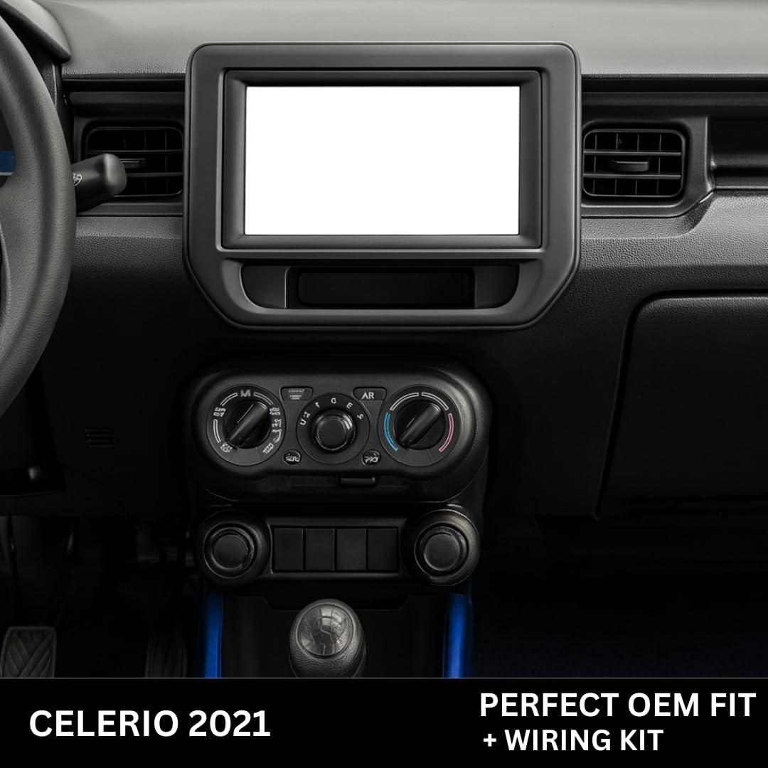 Modorwy 9" Car Android Frame Compatible with Maruti Celerio 2021-2025 | Includes Wiring Harness Dashboard Panel | Durable & Scratch-Resistant | Easy Plug & Play Installation
