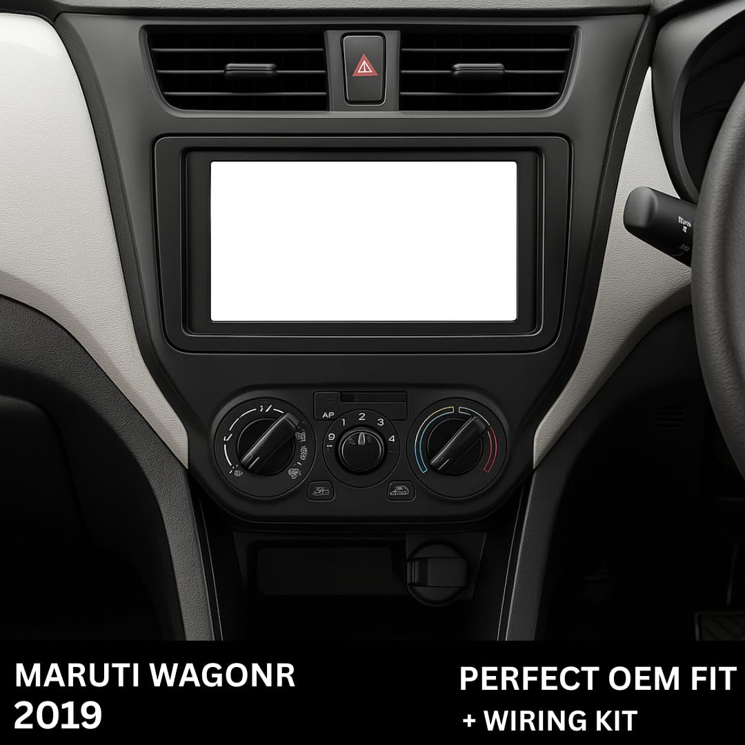 Modorwy 9" Car Android Frame Compatible with Maruti Frames | Includes Wiring Harness Dashboard Panel | Durable & Scratch-Resistant | Easy Plug & Play Installation (for Wagon R 2019)