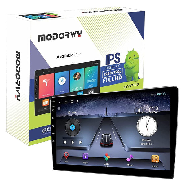 Modorwy TS7 9 Inch Universal Car Android System | Android 13 Double Din Stereo | 2GB RAM 32GB ROM | IPS HD Touchscreen | Bluetooth WiFi GPS | Inbuilt Mic | Split Screen | 1 Year Warranty