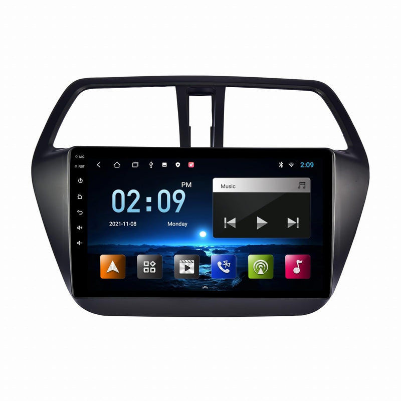 Original QLED 9” Zlink Car Android Stereo | OS 13 | 4GB+32GB | Display Support Car Play & Android Auto | incl. AHD Rear Camera & Frame Compatible with Maruti S-Cross - 1 Year Warranty