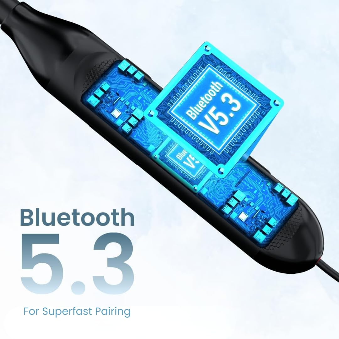 Modorwy Aries Bluetooth Neckband 50Hrs Playtime, Dual Mic