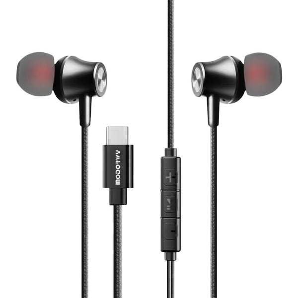 Plugsy Original Type-C Wired Earphone with DAC Chip, 14.2mm Drivers, Surround Sound & in-Line Mic