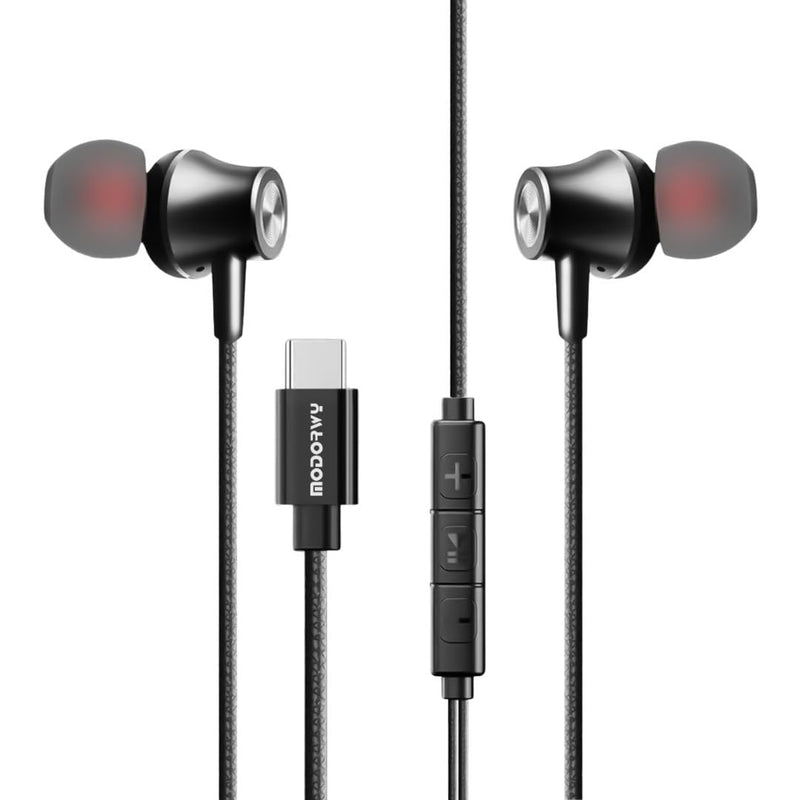 Plugsy Original Type-C Wired Earphone with DAC Chip, 14.2mm Drivers, Surround Sound & in-Line Mic