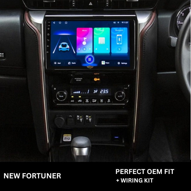 9 inch Car Android Frame Compatible with Toyota New Fortuner| Includes Wiring Harness Dashboard Panel | Durable & Scratch-Resistant | Easy Plug & Play Installation