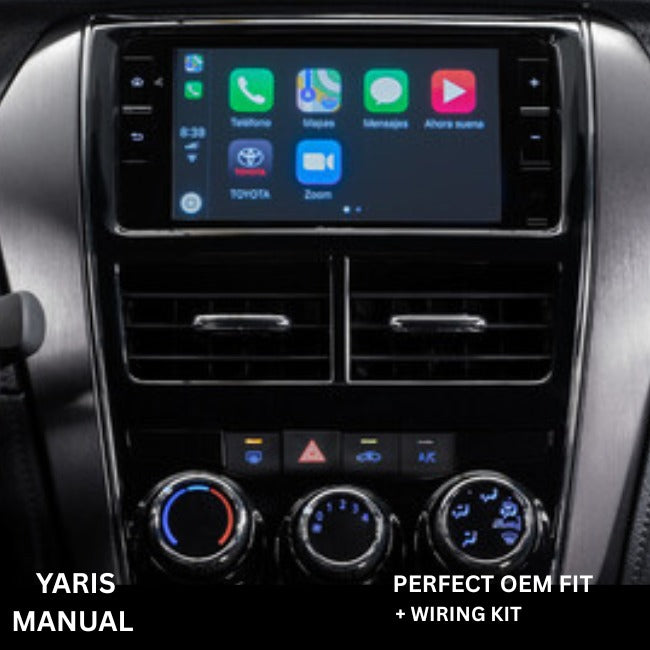 9 inch Car Android Frame Compatible with Toyota Yaris Manual 2008-2012 | Includes Wiring Harness Dashboard Panel | Durable & Scratch-Resistant | Easy Plug & Play Installation