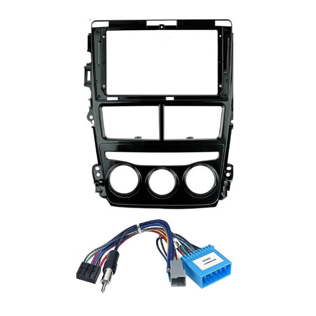 9 inch Car Android Frame Compatible with Toyota Yaris Manual 2008-2012 | Includes Wiring Harness Dashboard Panel | Durable & Scratch-Resistant | Easy Plug & Play Installation