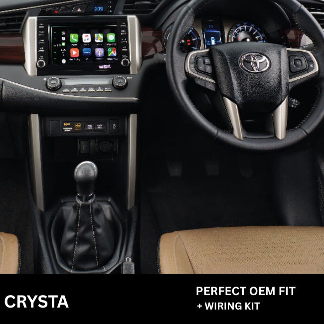 9 inch Car Android Frame Compatible with Toyota Crysta | Includes Wiring Harness Dashboard Panel | Durable & Scratch-Resistant | Easy Plug & Play Installation