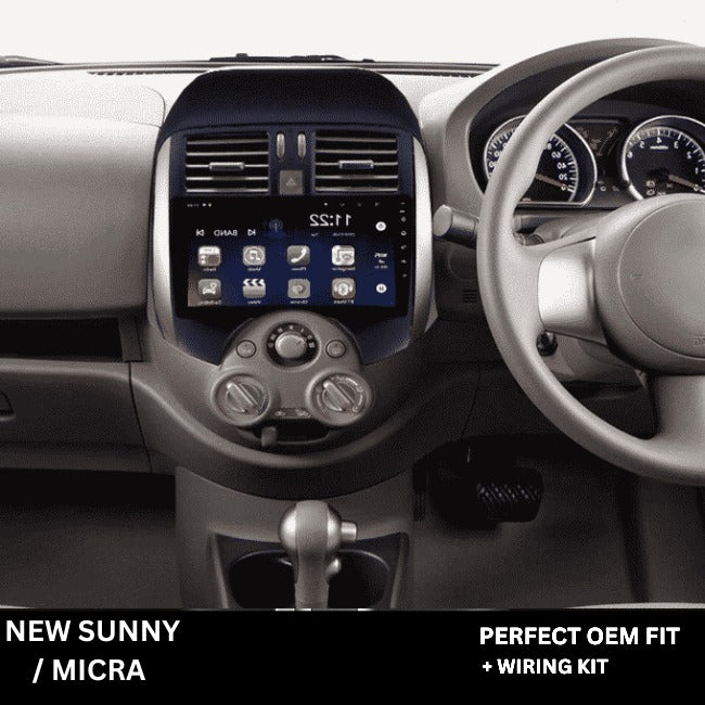 9 inch Car Android Frame Compatible with Nissan Micra | Includes Plug & Play Wiring Harness | Premium ABS Material | Scratch & Heat Resistant Design