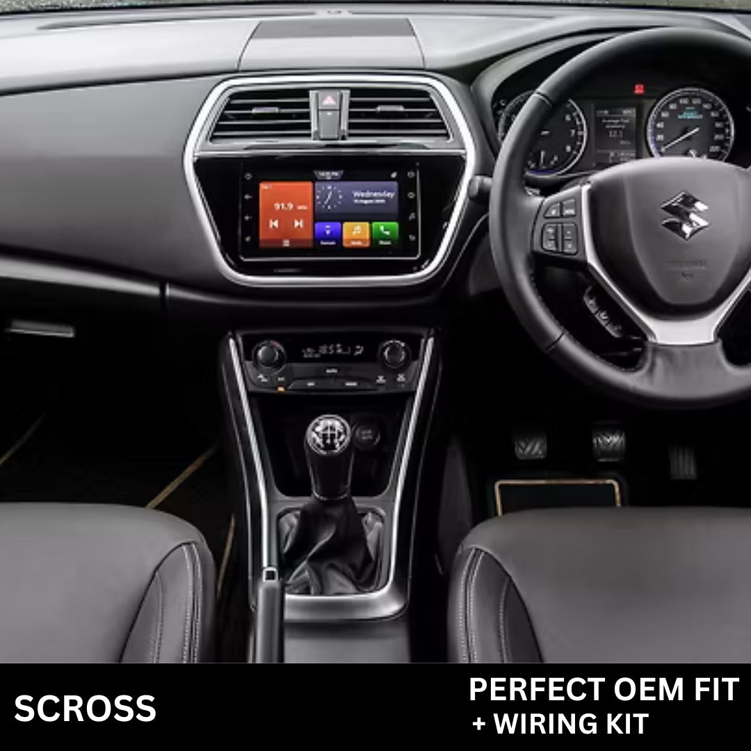 9" Car Android Frame Compatible with Maruti Scross | Includes Wiring Harness Dashboard Panel | Durable & Scratch-Resistant | Easy Plug & Play Installation