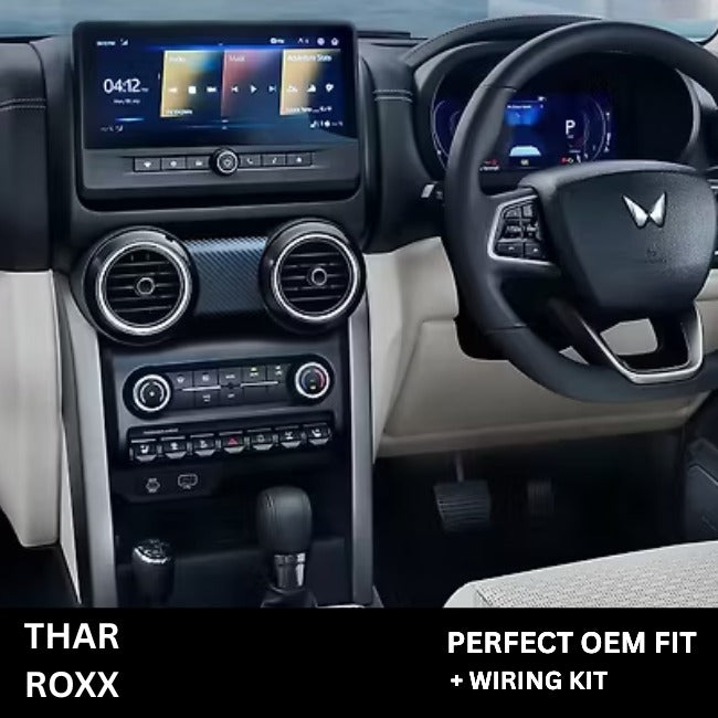 9 inch Car Android Frame Compatible with Mahindra Thar ROXX | Includes Plug & Play Wiring Harness | Premium ABS Material | Scratch & Heat Resistant Design