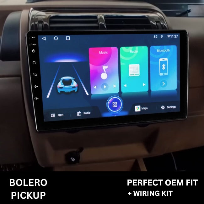 9 inch Car Android Frame Compatible with Mahindra Bolero Pickup | Includes Plug & Play Wiring Harness | Premium ABS Material | Scratch & Heat Resistant Design