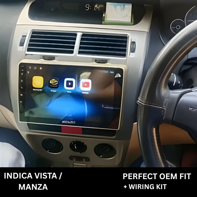 9 inch Car Android Frame Compatible with Tata Manza | Includes Plug & Play Wiring Harness | Premium ABS Material | Scratch & Heat Resistant Design