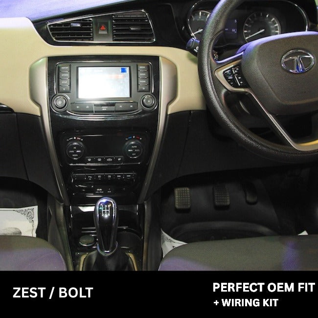 9 inch Car Android Frame Compatible with Tata Zest | Includes Plug & Play Wiring Harness | Premium ABS Material | Scratch & Heat Resistant Design