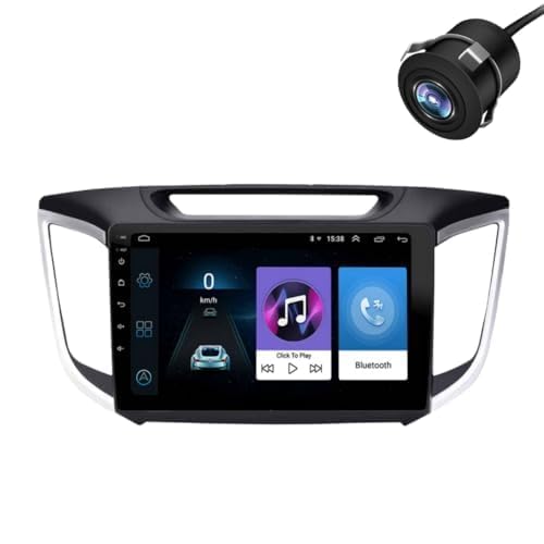 Original 9inch HD QLED Car Android Stereo | 2GB RAM & 32GB ROM | OS 13 Double Din Car Multimedia Player | incl. AHD Rear Camera & Frame Compatible with Hyundai Creta 2015-2019- 1 Year Warranty