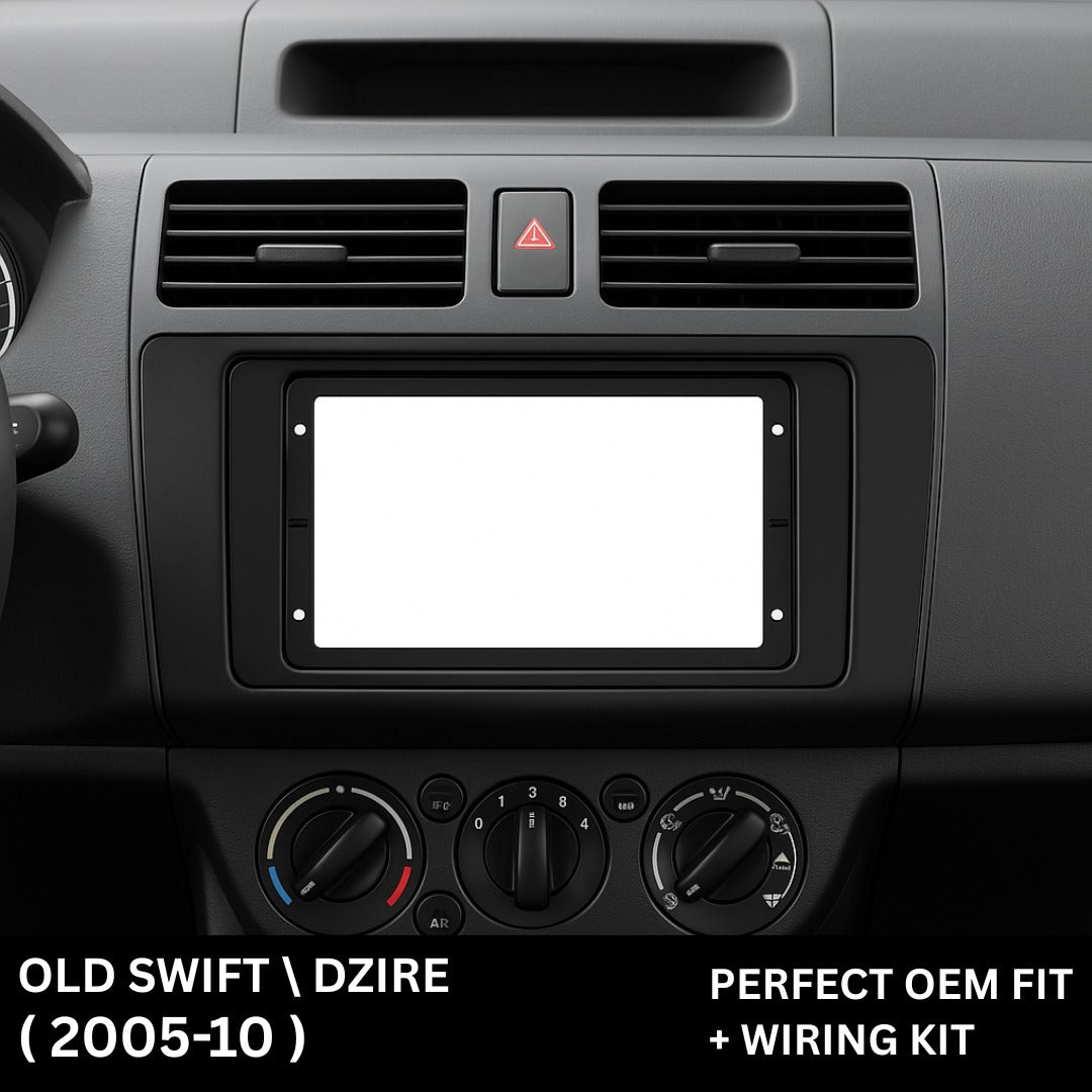Modorwy 9" Car Android Frame Compatible with Maruti Swift Dzire 2005-10 | Includes Wiring Harness Dashboard Panel | Durable & Scratch-Resistant | Easy Plug & Play Installation